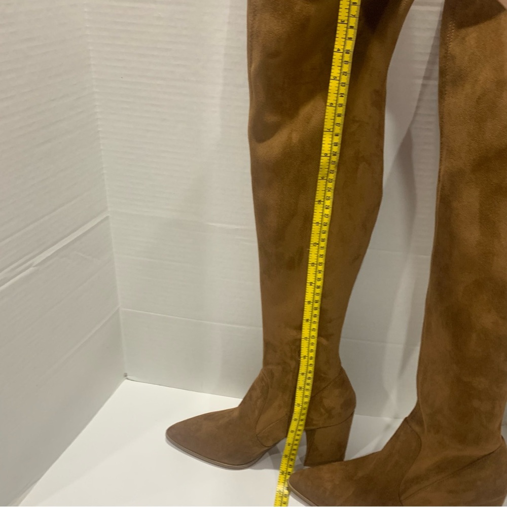 STEVE MADDEN rust/tan suede size 11 over the knee boots suede heel Tava style - Picture 14 of 16